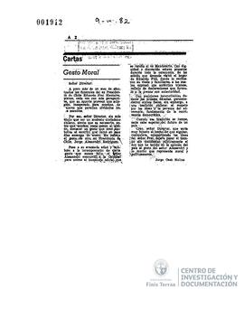 Carta firmada de Jorge Cash Molina al director para opinar sobre el acontecer nacional