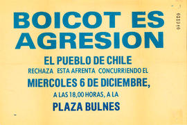 Panfleto con convocatoria a marcha en plaza Bulnes