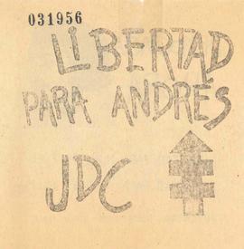 Panfleto "Libertad para Andrés. JDC"