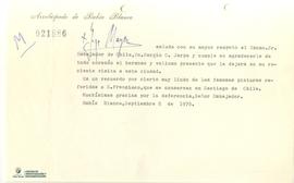 Nota firmada de Jorge Mayer a Sergio Onofre Jarpa