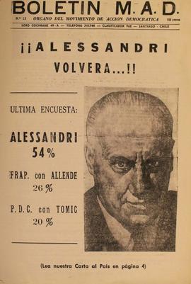 ¡¡Alessandri volverá...!!