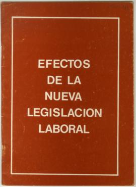 Documento informativo con inscripciones manuscritas, titulado Efectos de la nueva legislación lab...