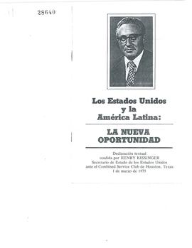 Estados Unidos y la América Latina: La Nueva Oportunidad por Henry Kissinger