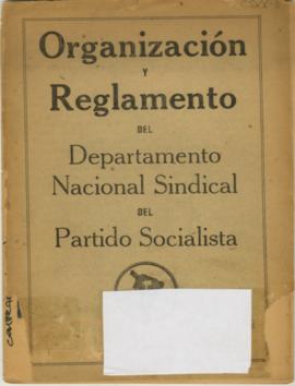 Librillo informativo mecanografiado sobre la organización y reglamento del Departamento Nacional ...