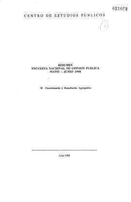 [Reúne resultados de encuesta Nacional de Opinión Pública]
