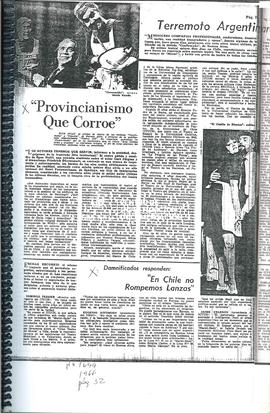 [Terremoto argentino para teatro chileno Reportaje “Porteño”]