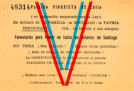 Folleto de inscripción al Partido Viauxista de Chile