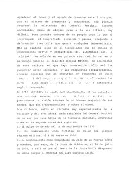 [Presentación del libro Matthei. Mi Testimonio]