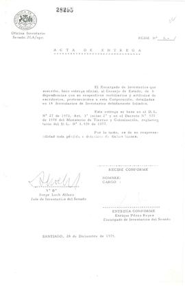 [Acta de entrega de mobiliarios al Consejo de Estado]