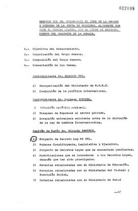 [Informa cambios sobre institucionalidad y economía chilena]
