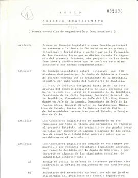 [Normas esenciales de organización y funcionamiento del Consejo Legislativo]