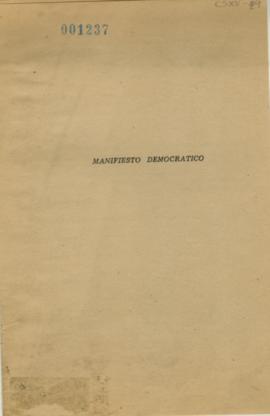 Documento mecanografiado, titulado Manifiesto democrático