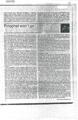 Pinochet wont go