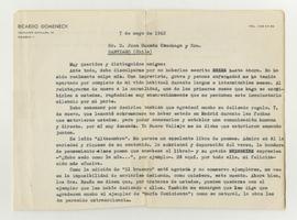 Transcripción de discurso, firmado y dedicado por Pedro Lain Entralgo a Juan Guzmán Cruchaga  con...