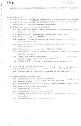 [Exposición sobre Reforma Previsional a la Junta de Gobierno]