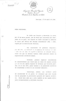 [Reafirma compromiso de avanzar hacia una democracia según lo establecido en la Constitución de 1...