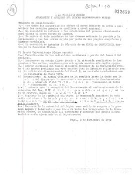 [Informa acuerdos tomados por el Frente Universitario Físico]