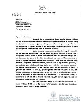 Carta de Jorge Alessandri a Milka Casanegra